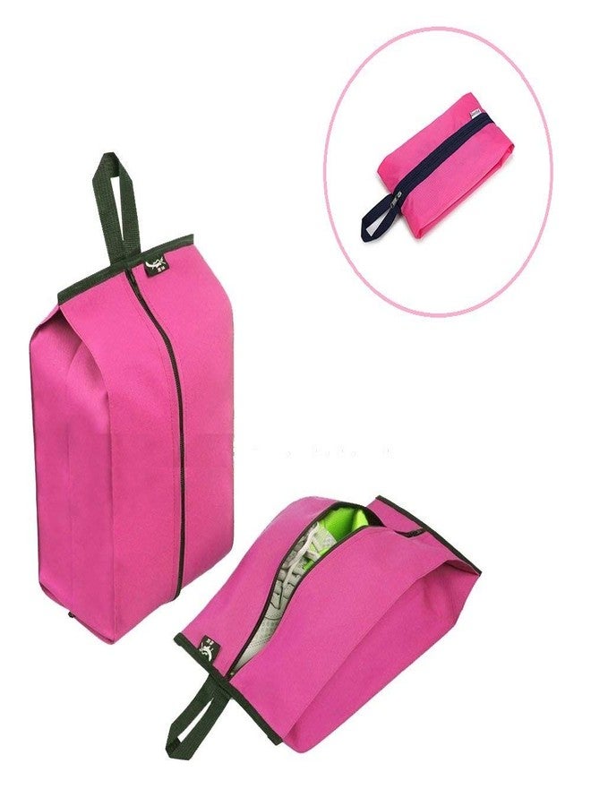 CONNECTWIDE Portable Travel Shoe Bags with Zipper Portable Nylon Travel Shoe Bags with Zipper, Organizer Space Saving Storage Bags for Men & Women Dustproof Waterproof Pink - Image 3